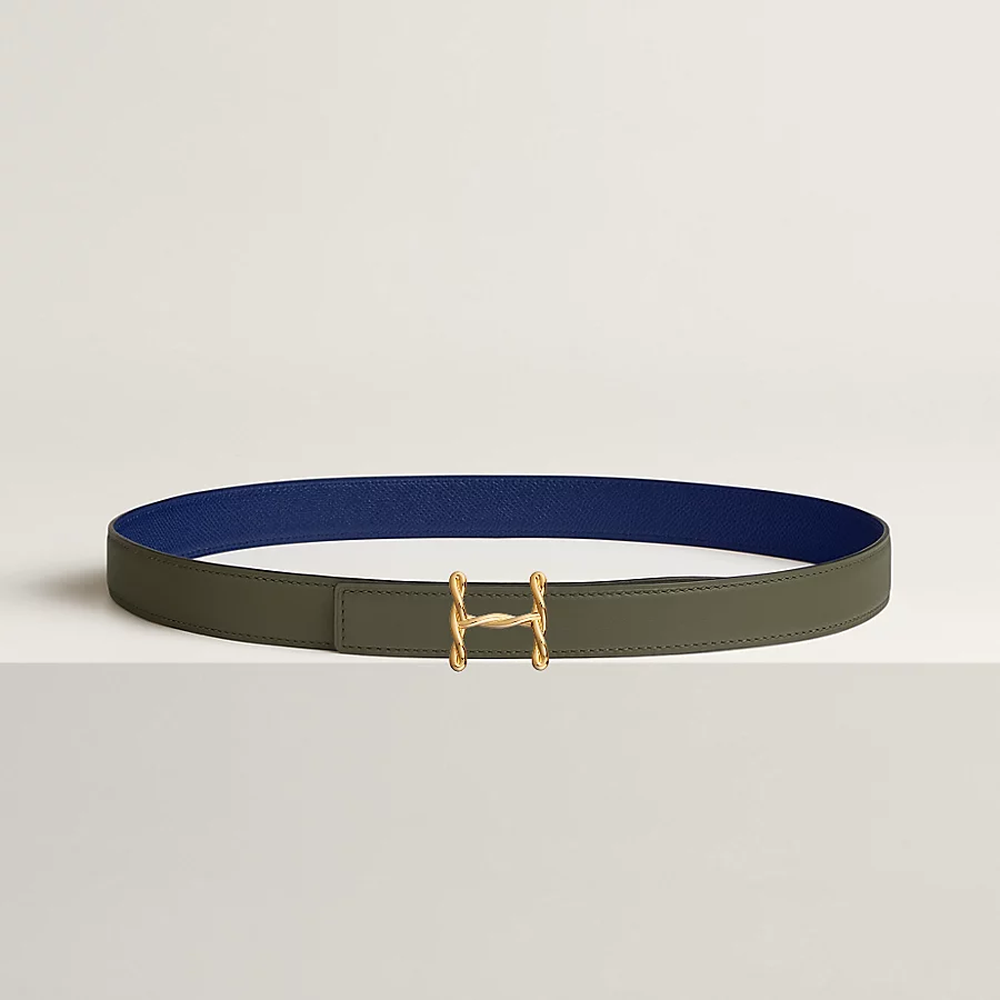 H Torsade belt buckle & Reversible leather strap 24 mm - Image 1